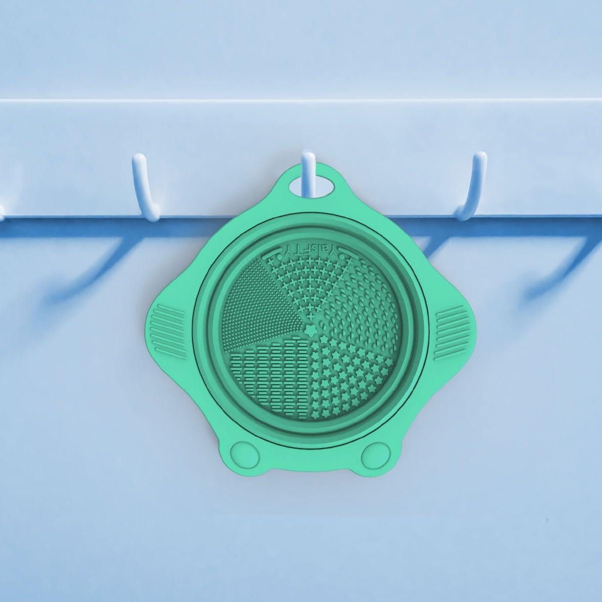 Almohadilla de Limpieza de Brochas de Maquillaje YalsFTY Verde 15x15.7cm