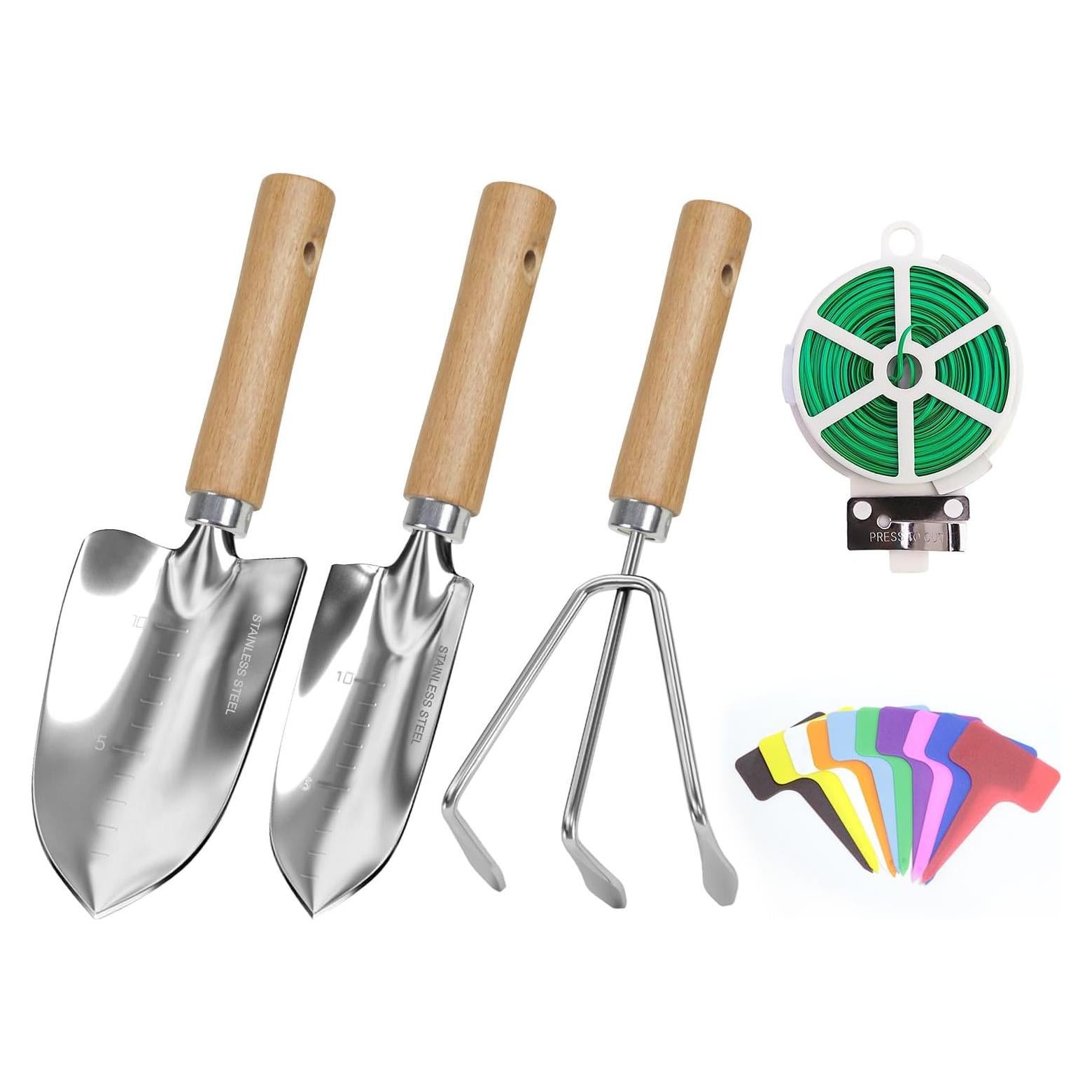 Juego de Herramientas de Jardinería LeMotech 3 Piezas Acero