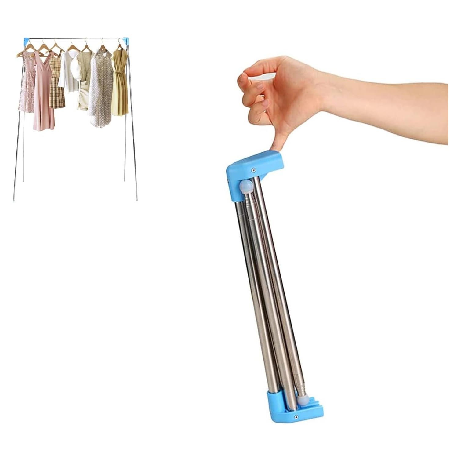 Perchero Plegable Ligtchser Azul para Viajes y Camping 134.62 cm