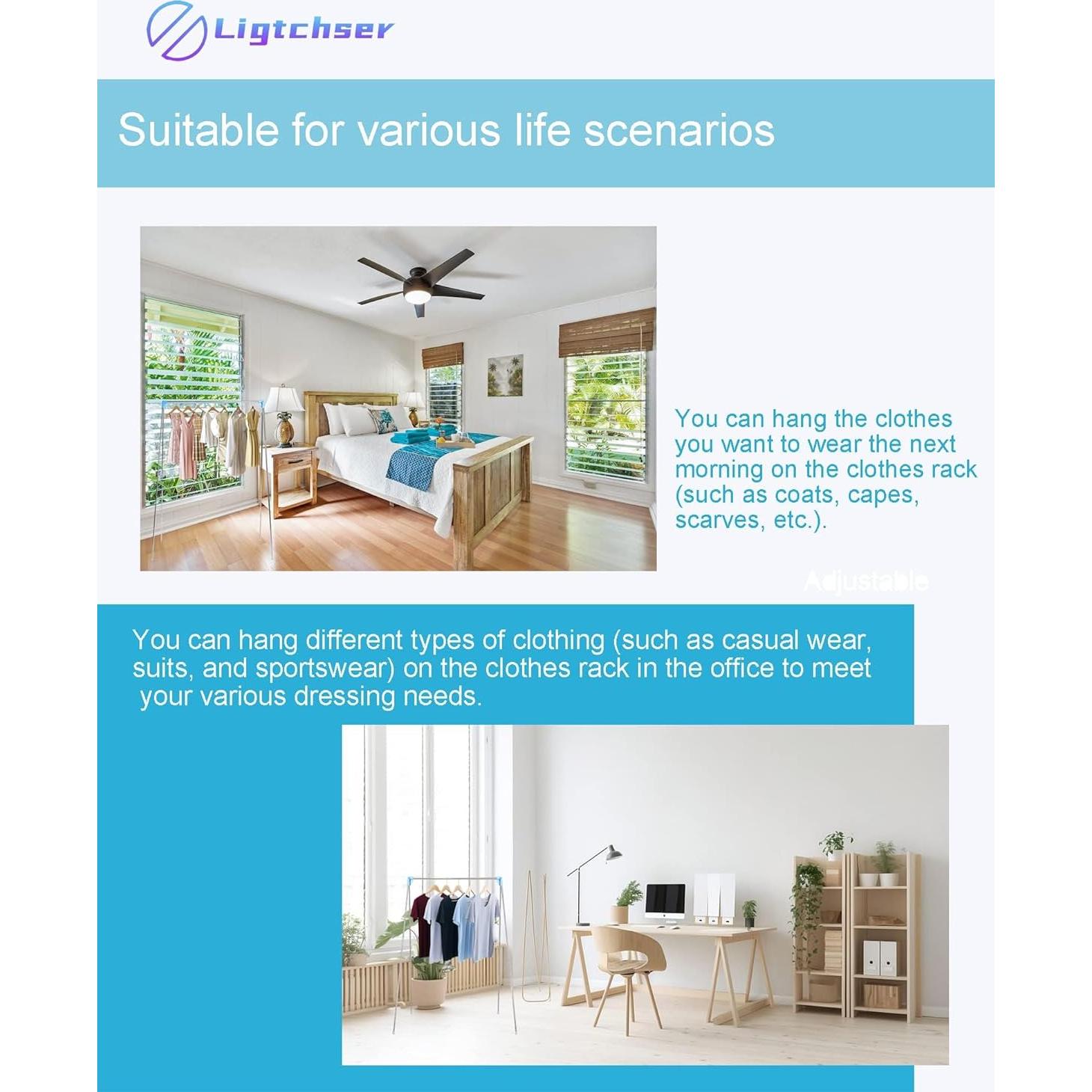 Perchero Plegable Ligtchser Azul para Viajes y Camping 134.62 cm