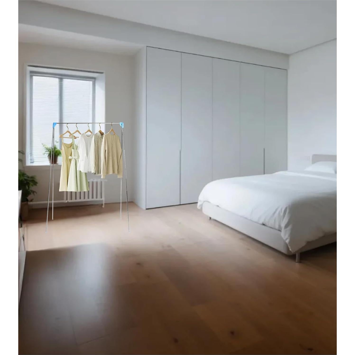 Perchero Plegable Ligtchser Azul para Viajes y Camping 134.62 cm