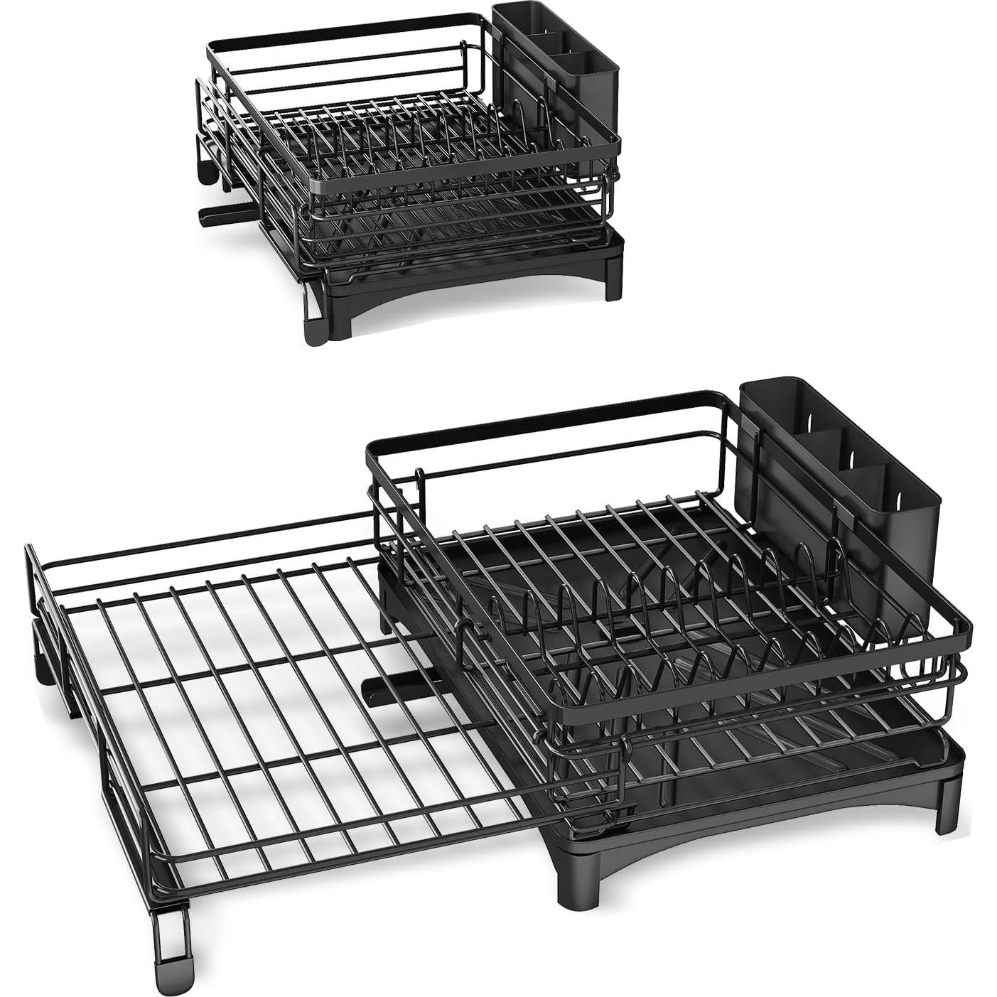 Escurridor de Platos Extensible SNTD Acero Inoxidable Negro