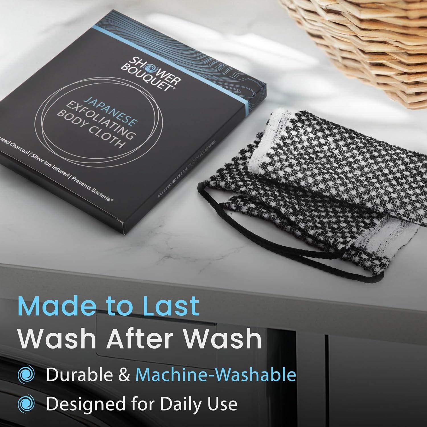 Toalla Exfoliante Japonesa Shower Bouquet 2-Pack Carbón Plata