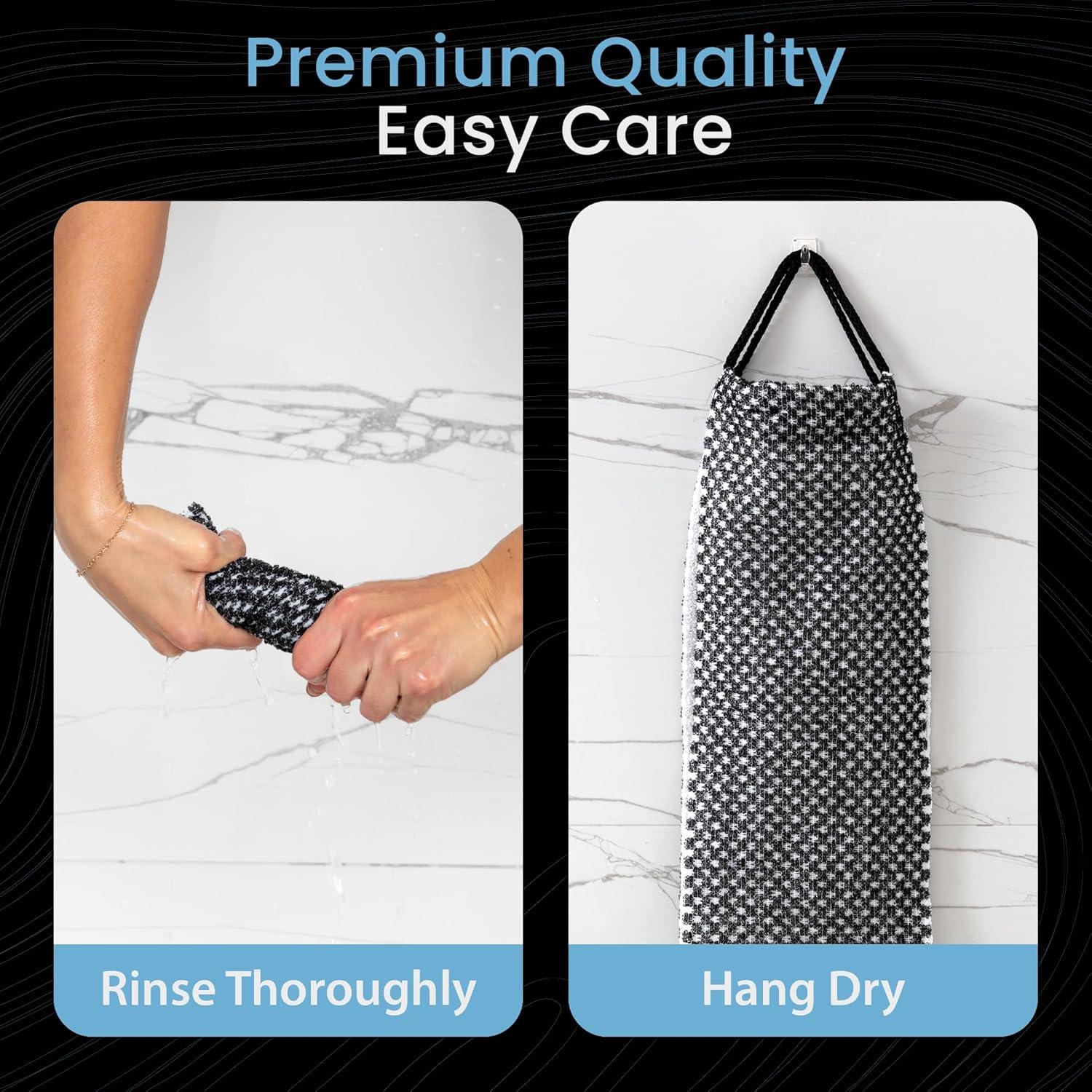 Toalla Exfoliante Japonesa Shower Bouquet 2-Pack Carbón Plata