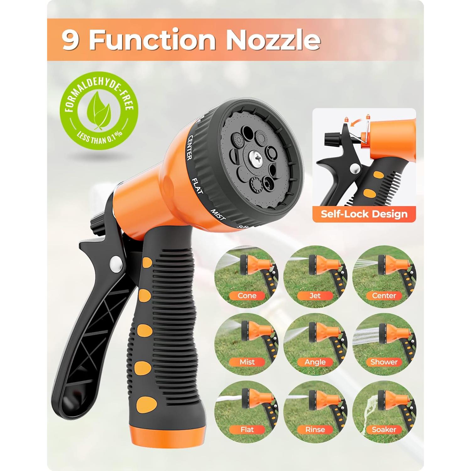 Carrete de Manguera de Jardín Retráctil Ayleid 19.81 m Negro