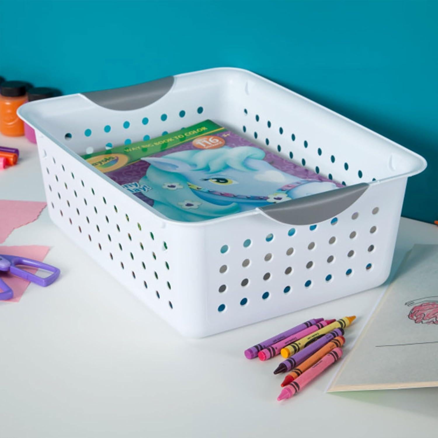 Cestas de Almacenamiento Sterilite 12-Pack Medianas Blancas