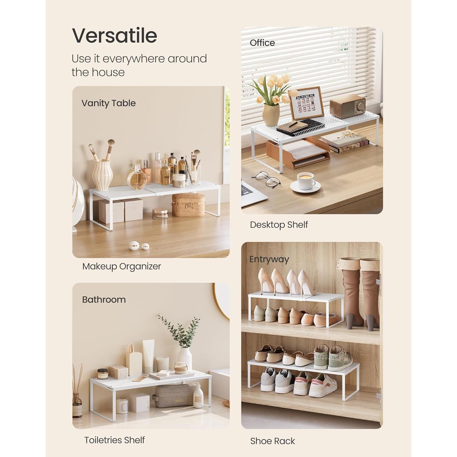 Estante Expandible de Cocina SONGMICS Blanco Mate 60 cm