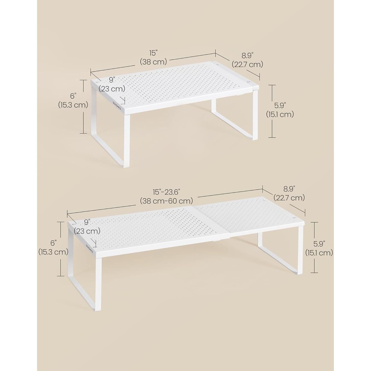 Estante Expandible de Cocina SONGMICS Blanco Mate 60 cm