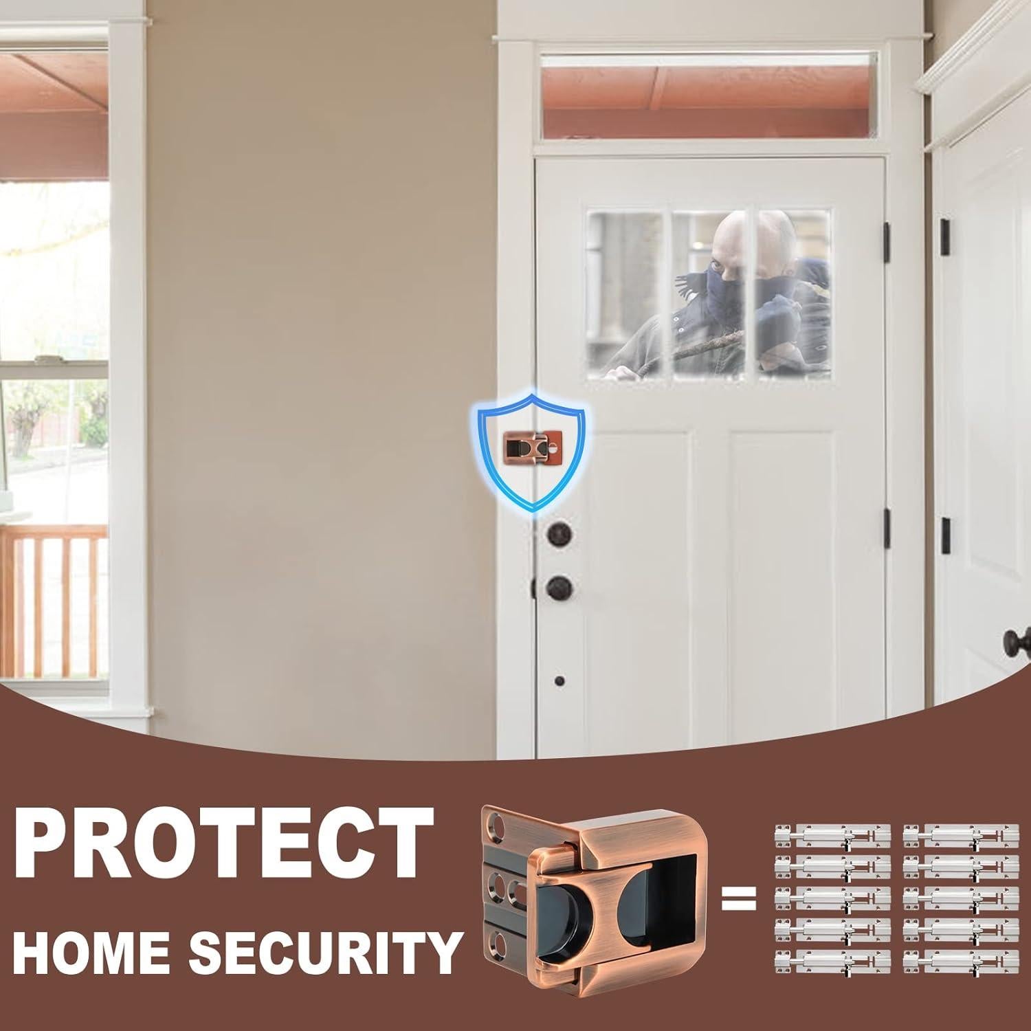 Cerradura de Seguridad CZU Mejorada para Puertas Interiores - Paquete de 2