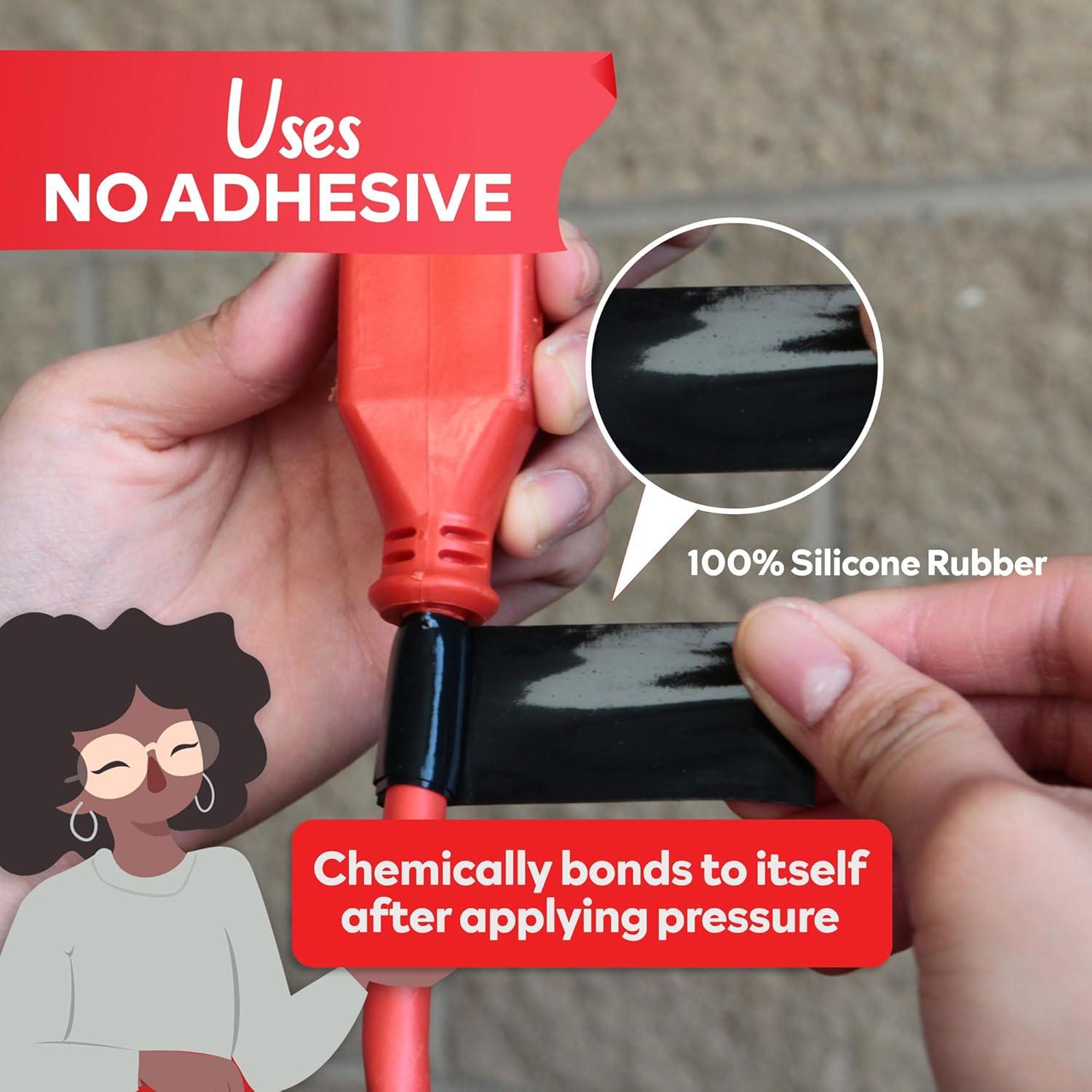 Cinta de Silicona Auto-fusionante XFasten 2.54cm x 10.97m Negra