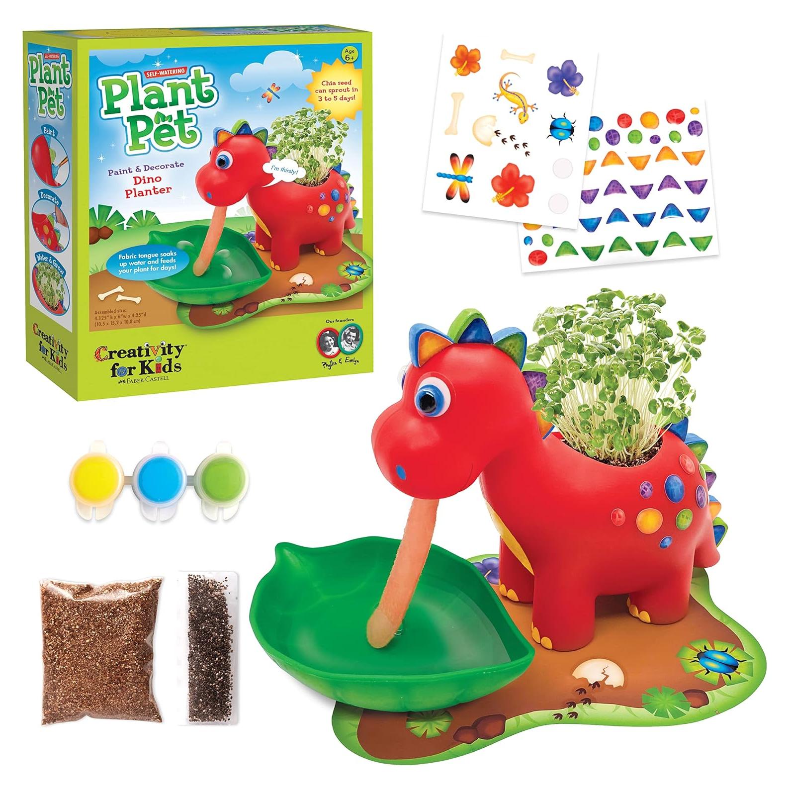 Kit Jardín Dinosaurio Creatividad para Niños Auto-Riego 6-8 Años