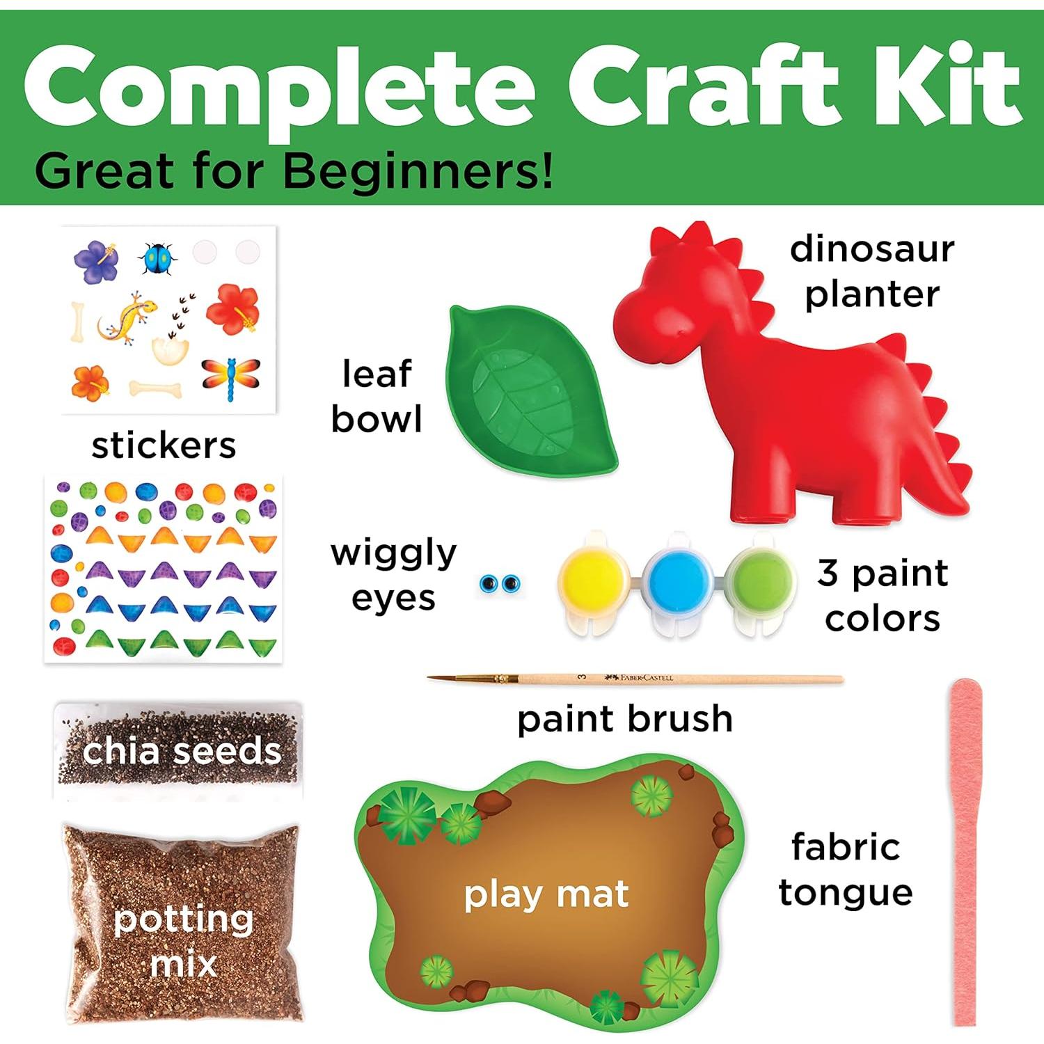 Kit Jardín Dinosaurio Creatividad para Niños Auto-Riego 6-8 Años