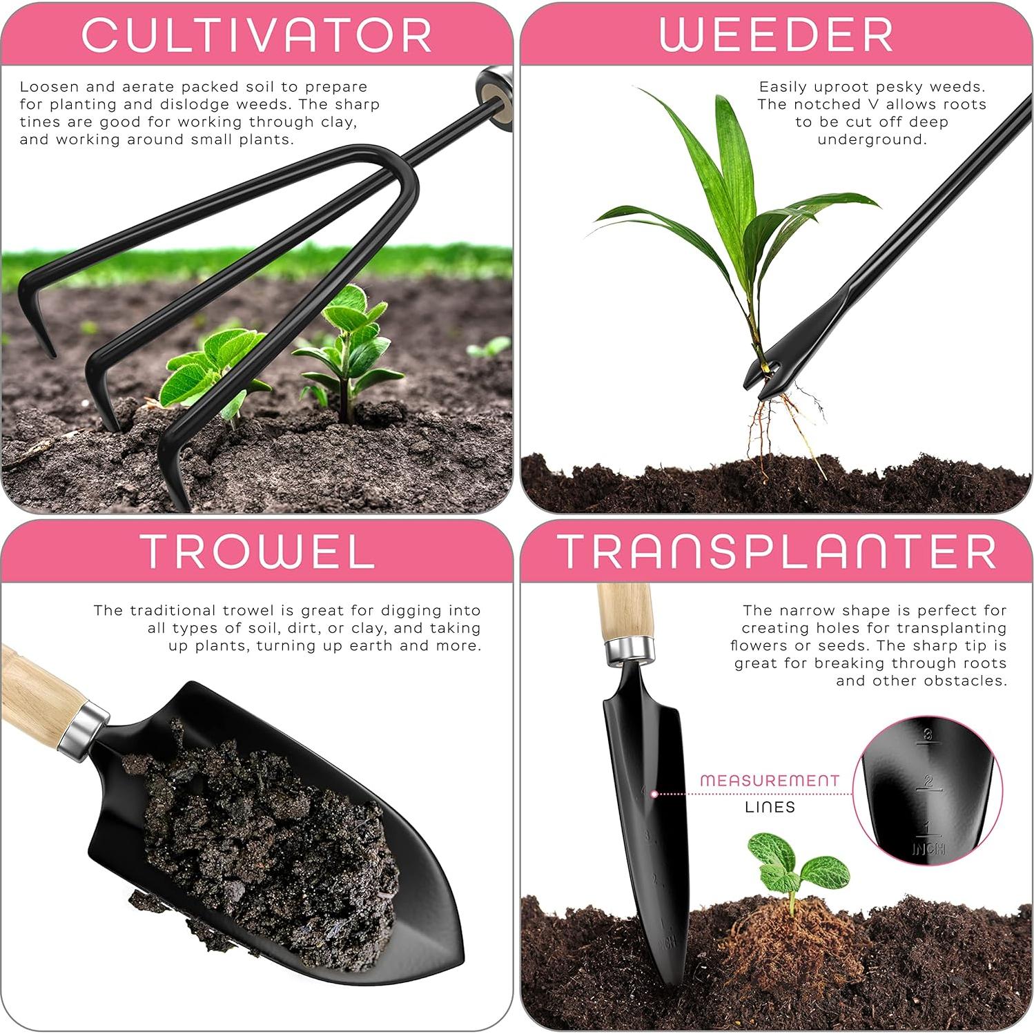 Kit de Jardinería Scuddles 8 en 1 Acero Inoxidable Verde