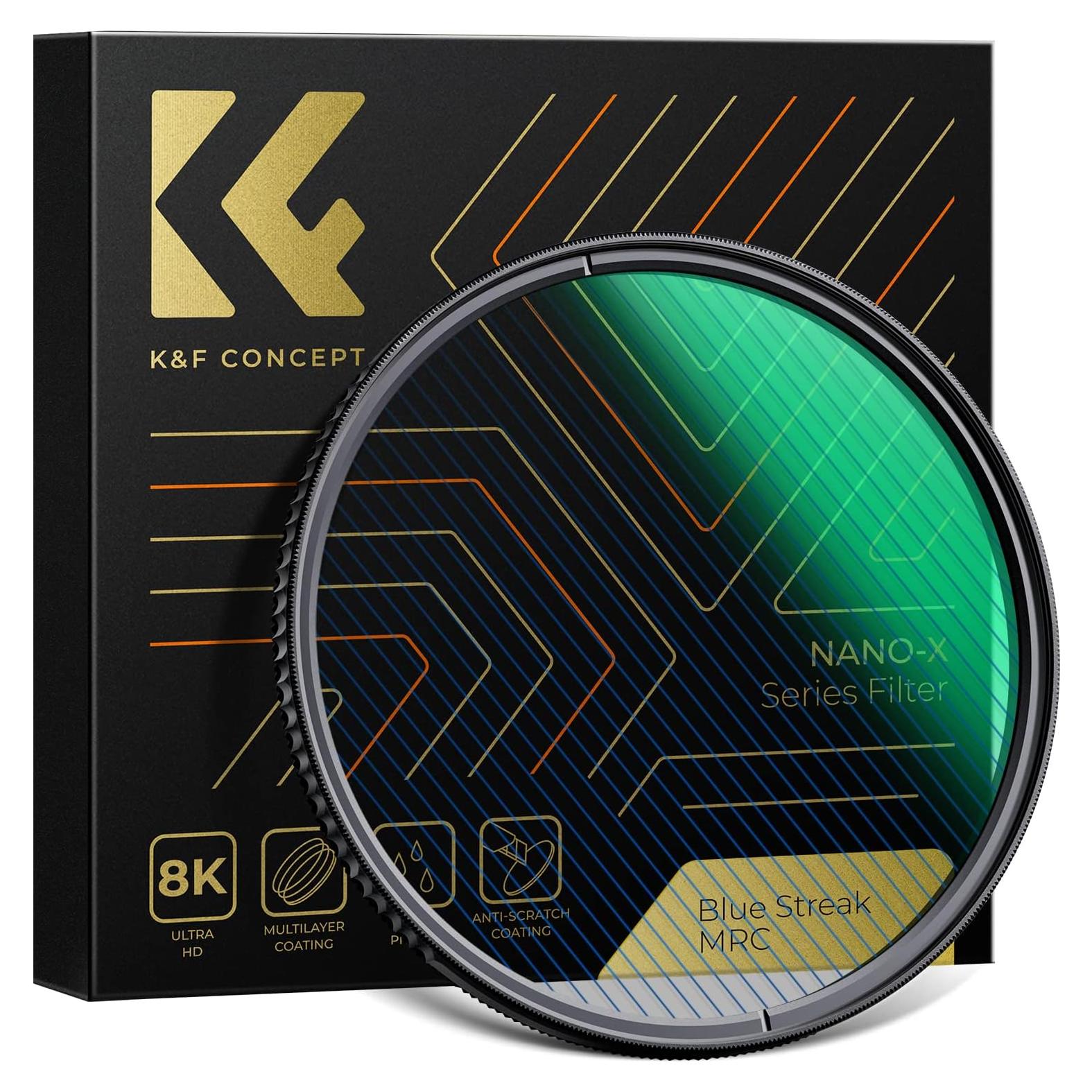 Filtro de lente K&F Concept 49mm Blue Streak efecto destello