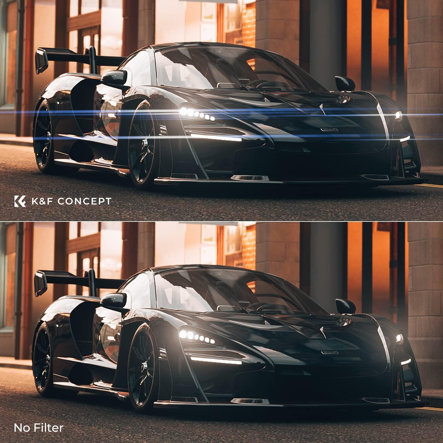 Filtro de lente K&F Concept 49mm Blue Streak efecto destello