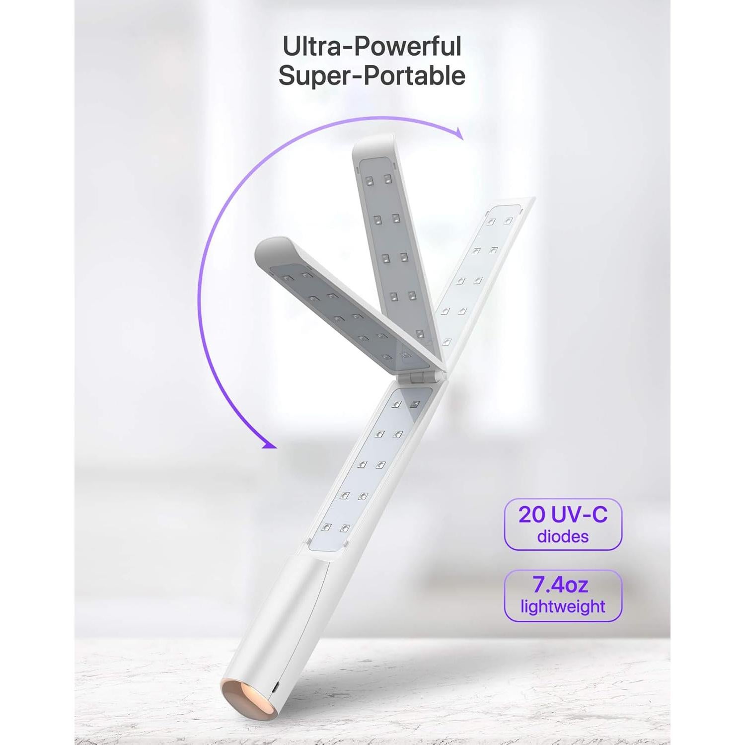 Varita desinfectante UV Knizen X5, portátil y recargable