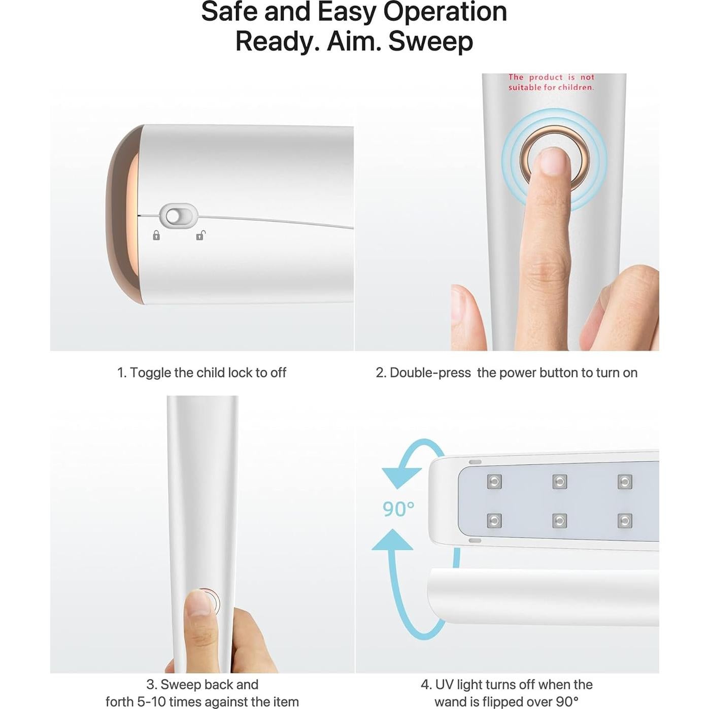 Varita desinfectante UV Knizen X5, portátil y recargable