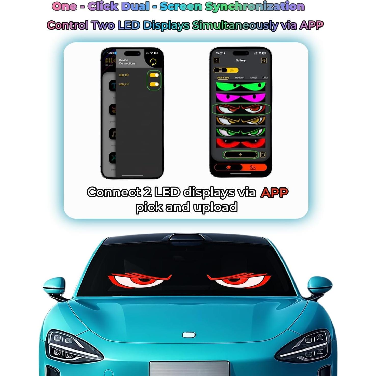 Ojos LED del Diablo YOUBISON 2PCS 58x13 cm Multicolor