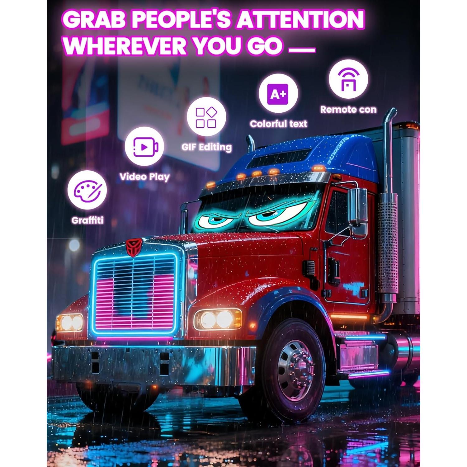 Ojos LED del Diablo YOUBISON 2PCS 58x13 cm Multicolor