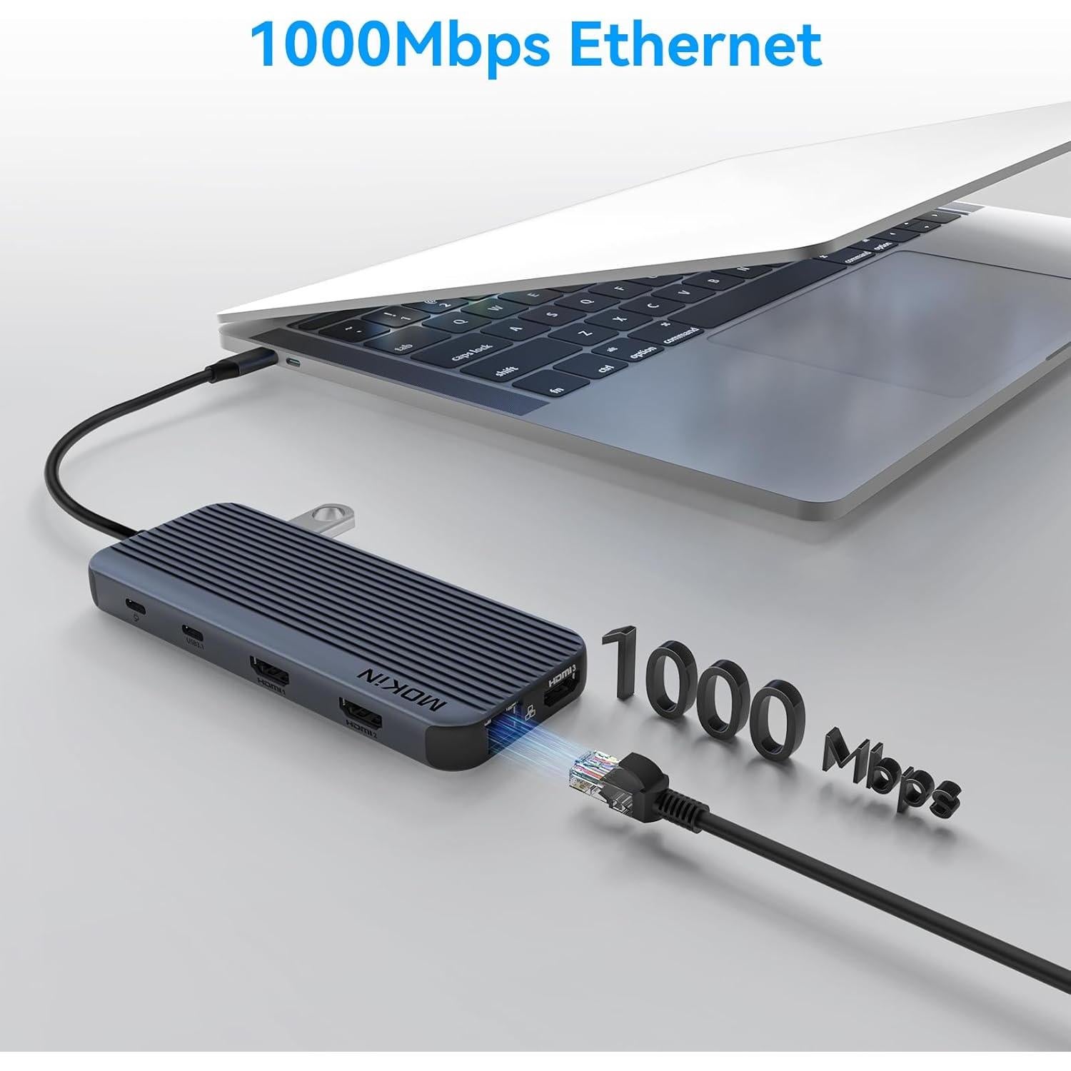Estación de Acoplamiento MOKiN 12 en 1 USB-C 3 HDMI 4K