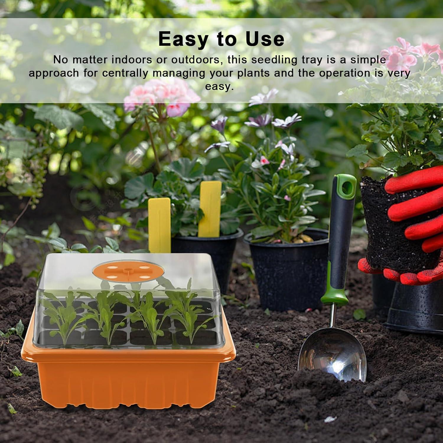 Bandeja de Inicio de Semillas GooingTop 72 Celdas Naranja