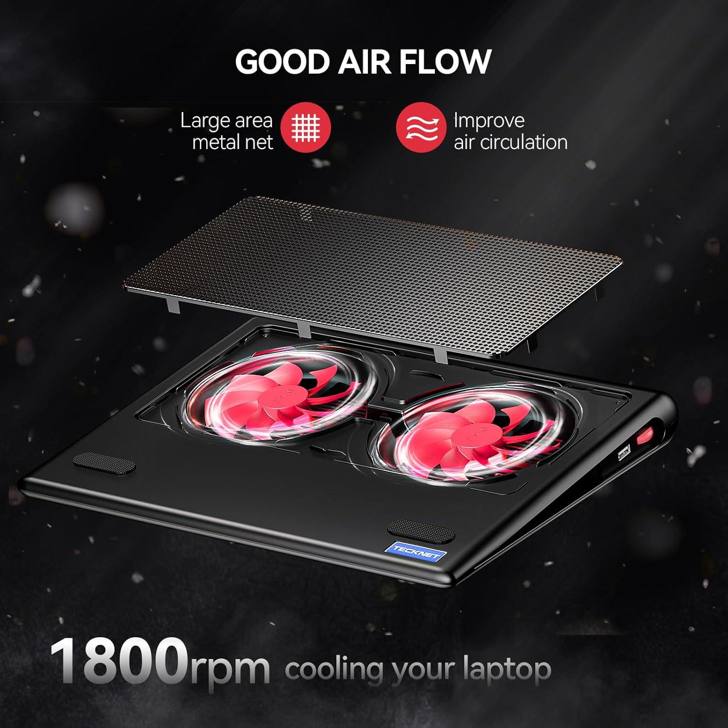 Base de Enfriamiento TECKNET para Laptop 12-16" Rojo