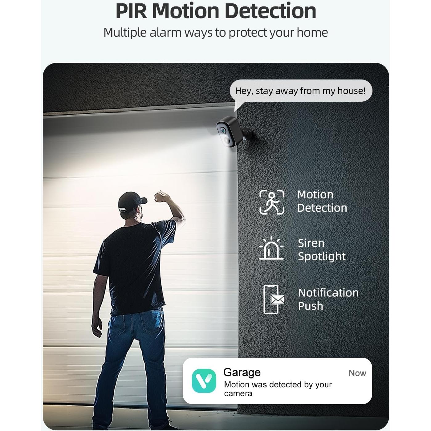 Cámara de Seguridad Inalámbrica Rocktone 2K para Exterior