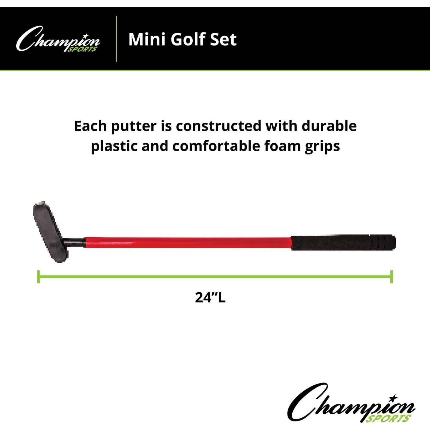 Set de Golf Mini Champion Sports - 6 Putters y 18 Pelotas