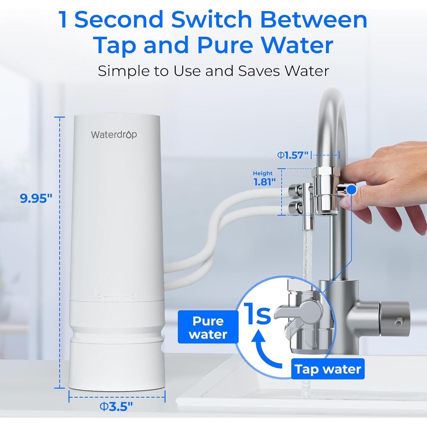 Filtro de Agua Waterdrop WD-CTF-08, 6 meses, 1.17 kg