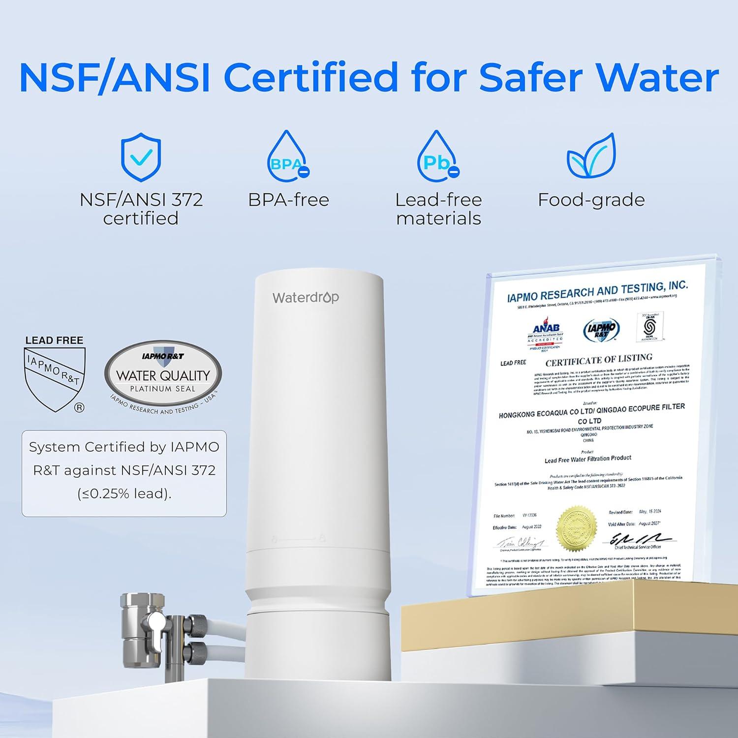 Filtro de Agua Waterdrop WD-CTF-08, 6 meses, 1.17 kg