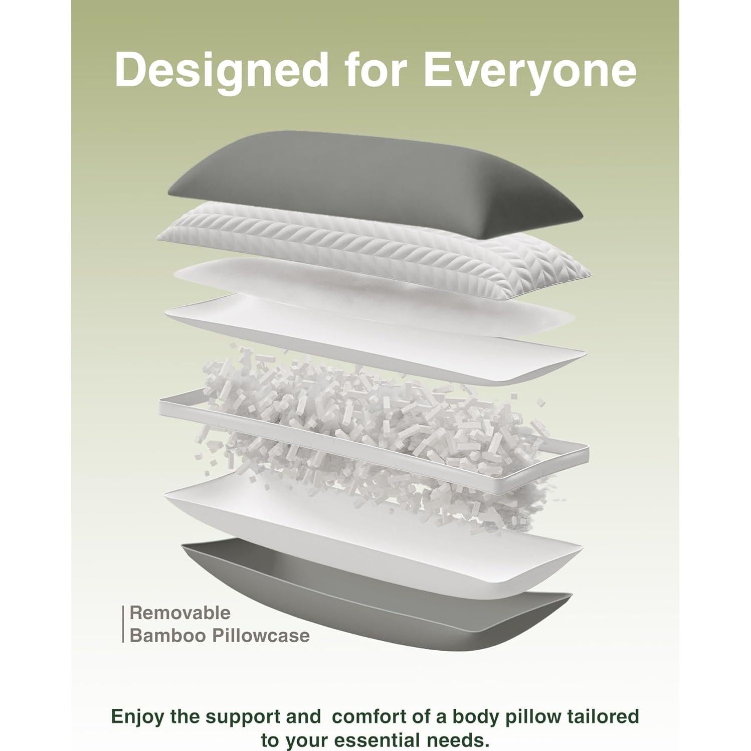 Almohada Corporal ZonLi Espuma con Memoria 50.8x137.2 cm Gris