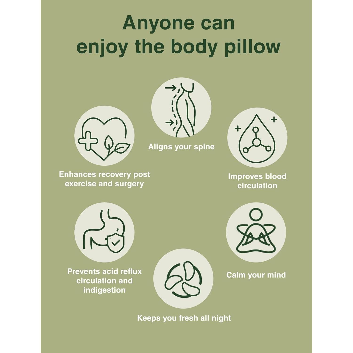 Almohada Corporal ZonLi Espuma con Memoria 50.8x137.2 cm Gris