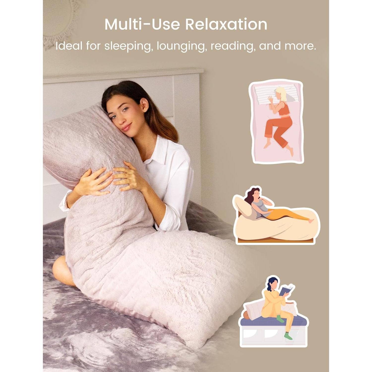 Almohada de Cuerpo Completo ZonLi 50.8x137.2 cm Espuma de Memoria Rosa