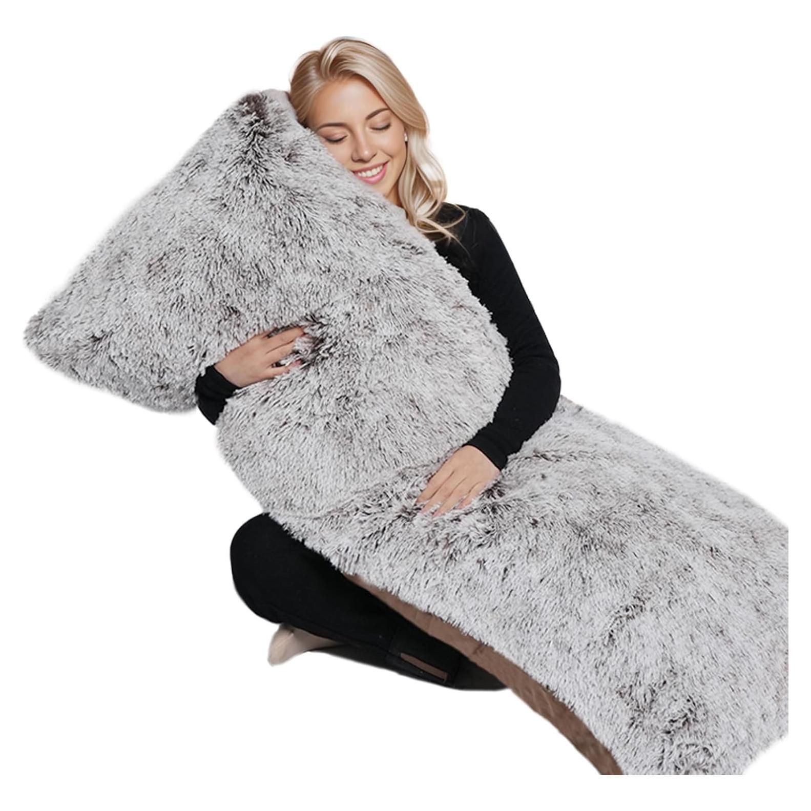 Almohada Corporal ZonLi 137x51 cm Hipoalergénica Café