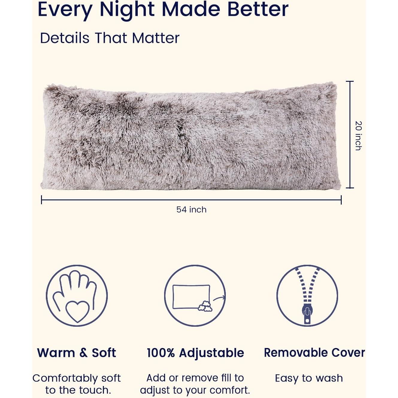 Almohada Corporal ZonLi 137x51 cm Hipoalergénica Café