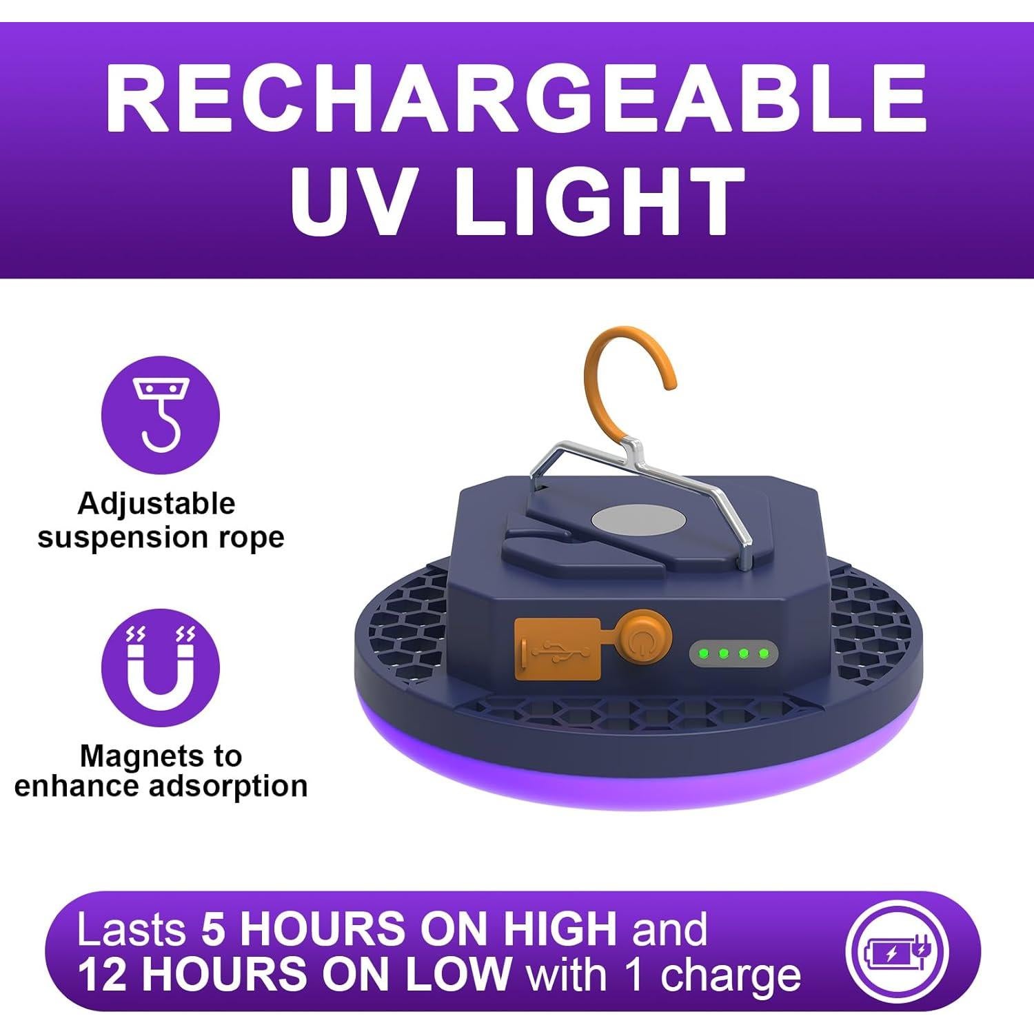 Linterna de Camping Iodoo 96 LED UV 3000 Lúmenes Recargable 10000mAh