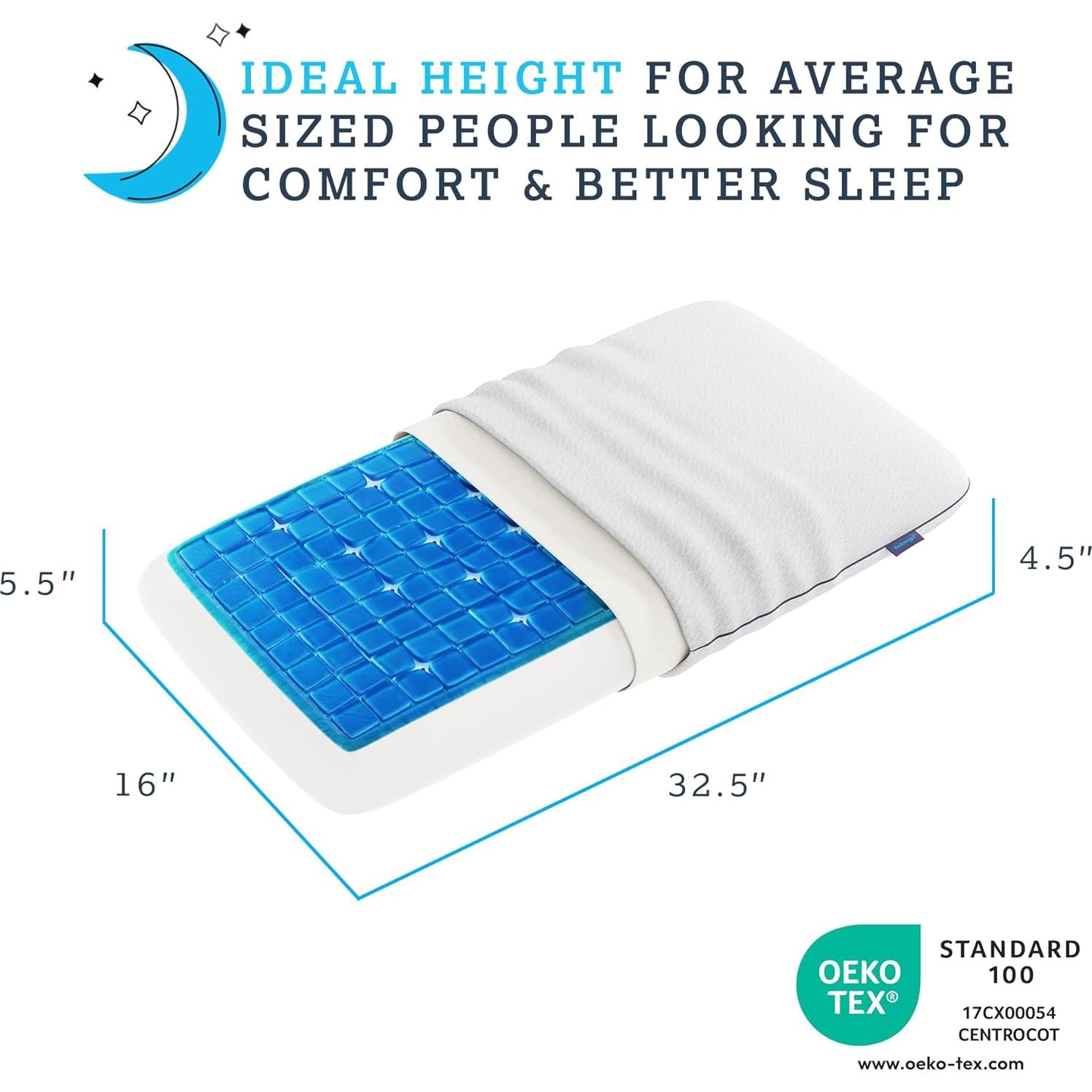 Almohada Technogel Deluxe Refrigerante Reina 14 cm Alivio Cuello