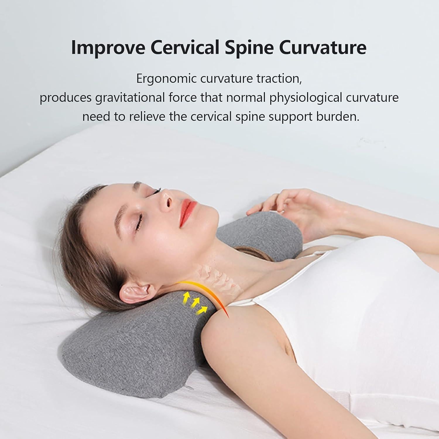 Cojín Cervical 2 en 1 Cozyhealth Espuma Viscoelástica Gris