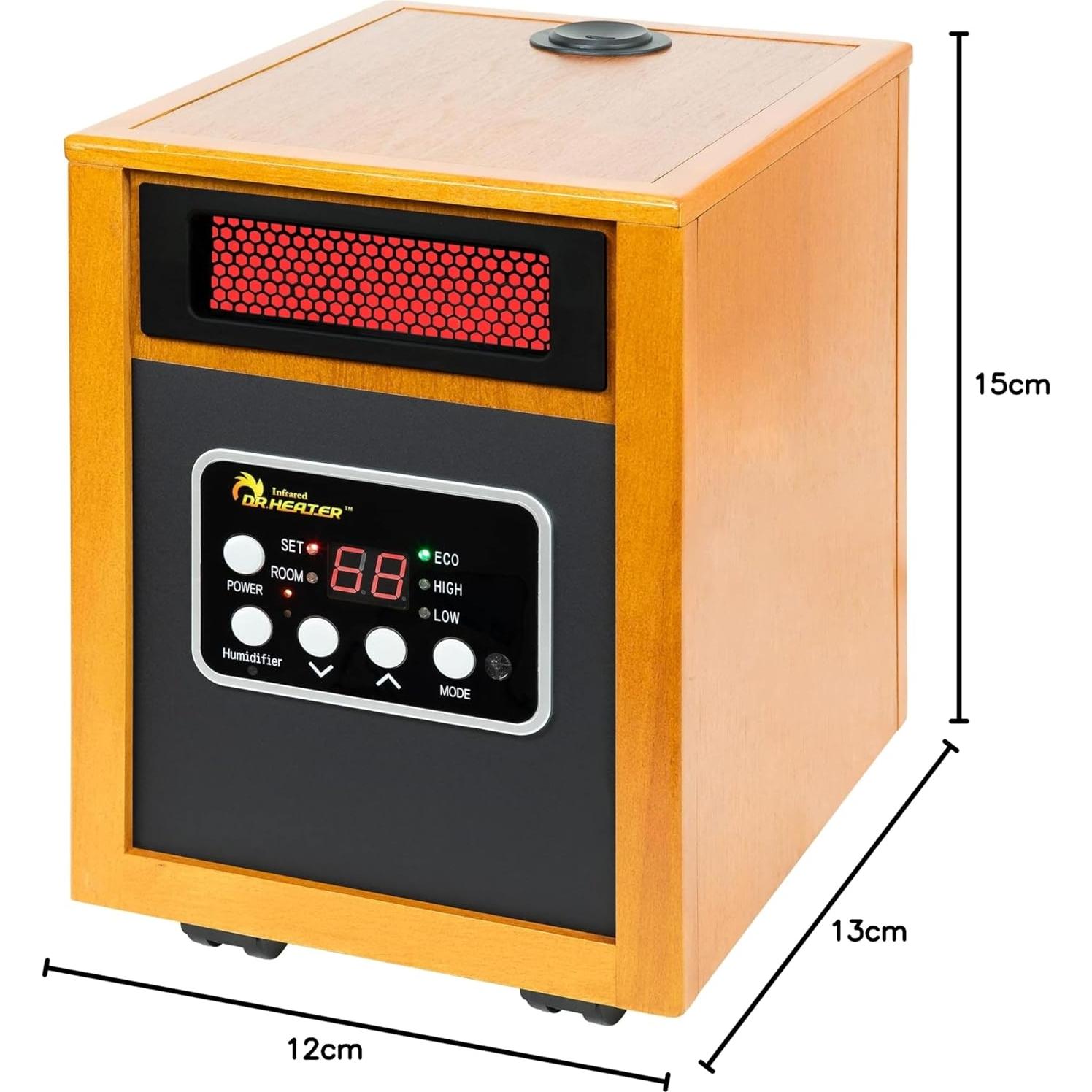 Calentador de Espacio Portátil Dr. Infrared DR-968H 1500W con Humidificador