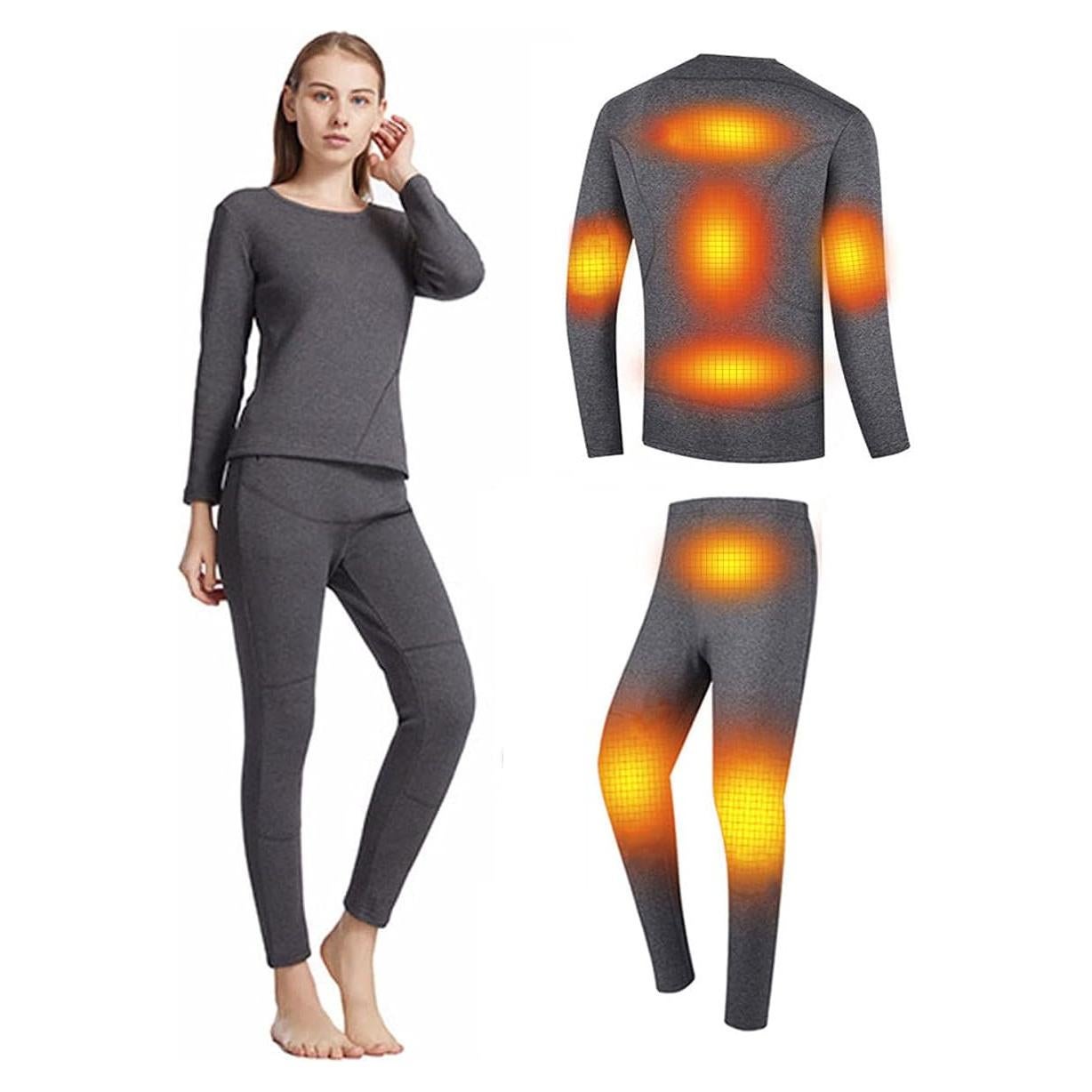 Conjunto Ropa Interior Térmica Calefaccionada USB Mujeres