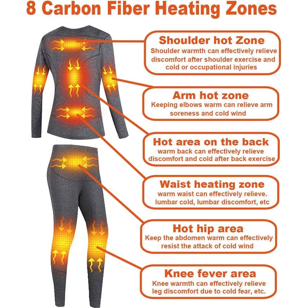 Conjunto Ropa Interior Térmica Calefaccionada USB Mujeres