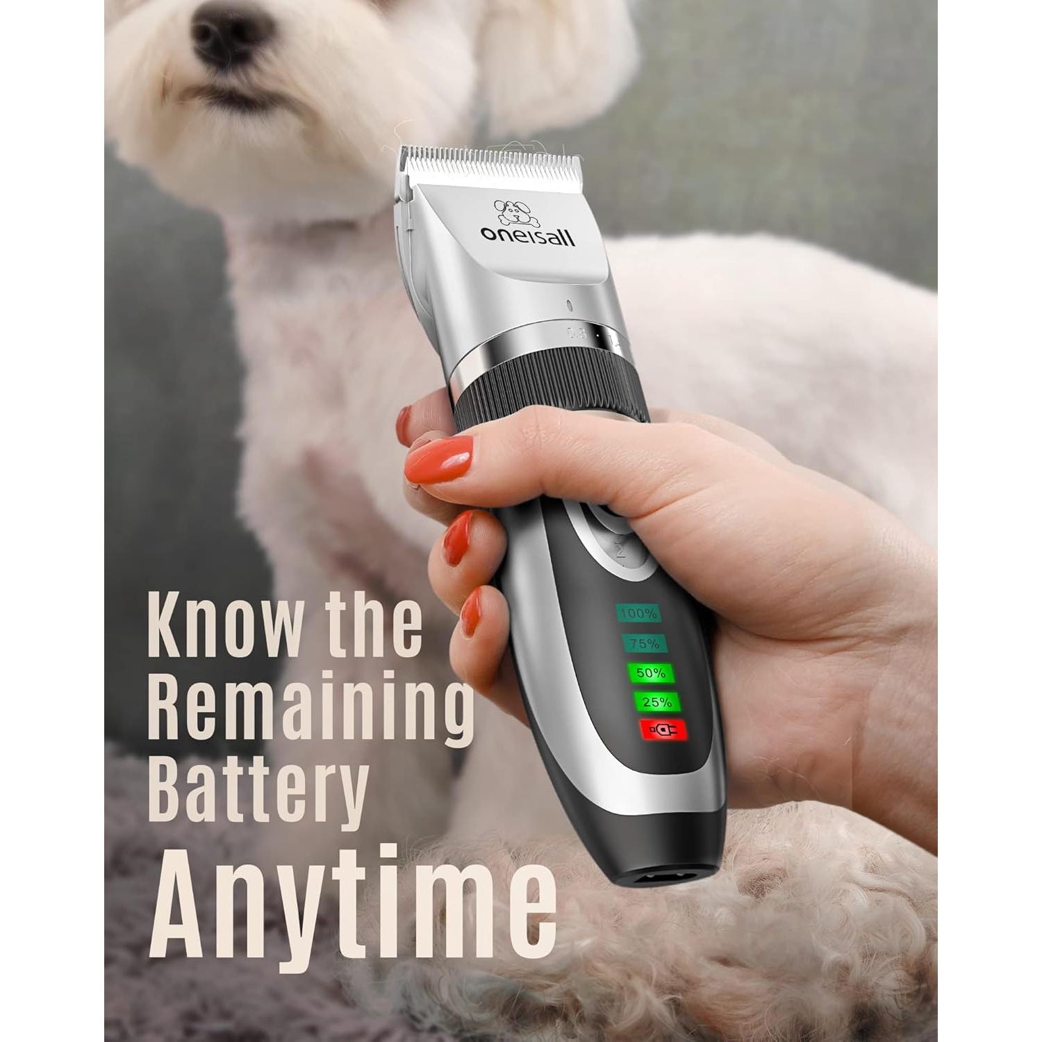 Cortadora de Pelo para Perros Oneisall X2 Recargable Plata