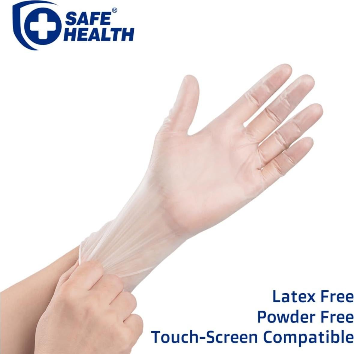 Guantes Desechables de Vinilo SafeHealth, Grado Médico, 100 Pcs