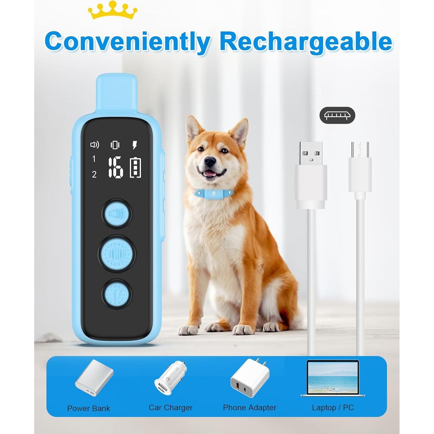 Collar de Choque Bousnic Recargable e Impermeable para Perros