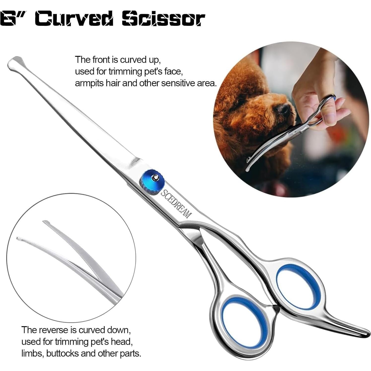 Kit de Tijeras para Perros SCEDREAM 3 en 1 Acero Inoxidable