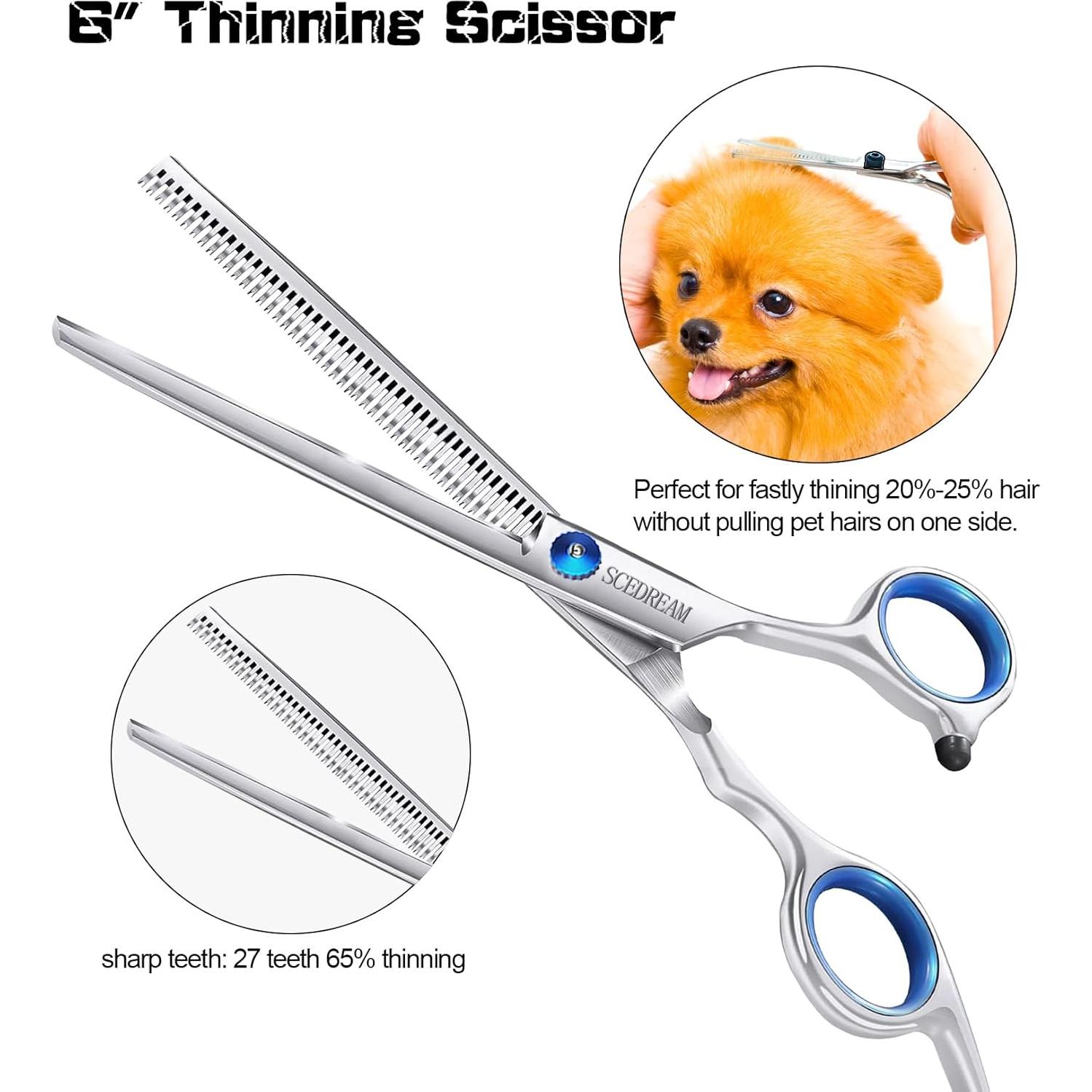 Kit de Tijeras para Perros SCEDREAM 3 en 1 Acero Inoxidable