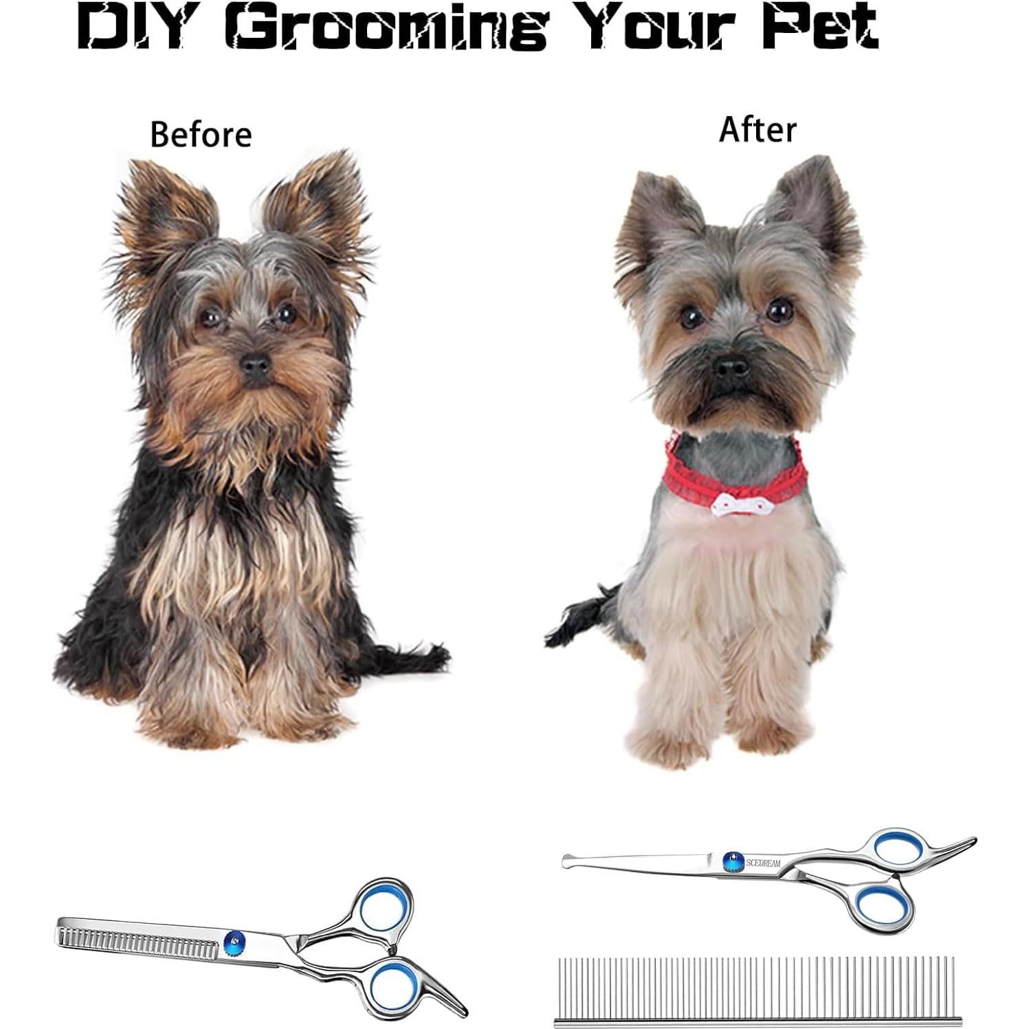 Kit de Tijeras para Perros SCEDREAM 3 en 1 Acero Inoxidable