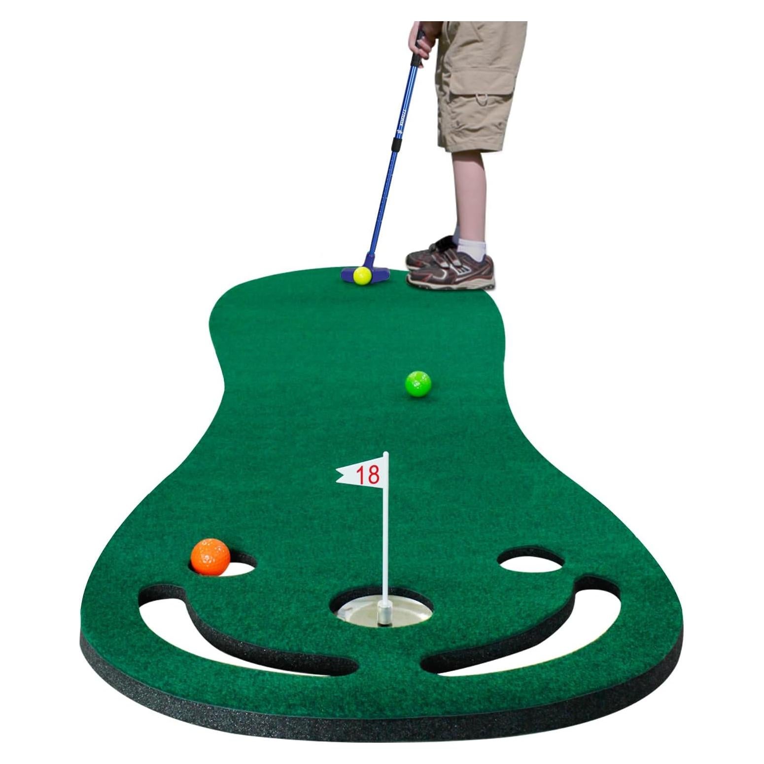 Alfombra de Putting KOFULL 198 cm con Putter y Pelotas