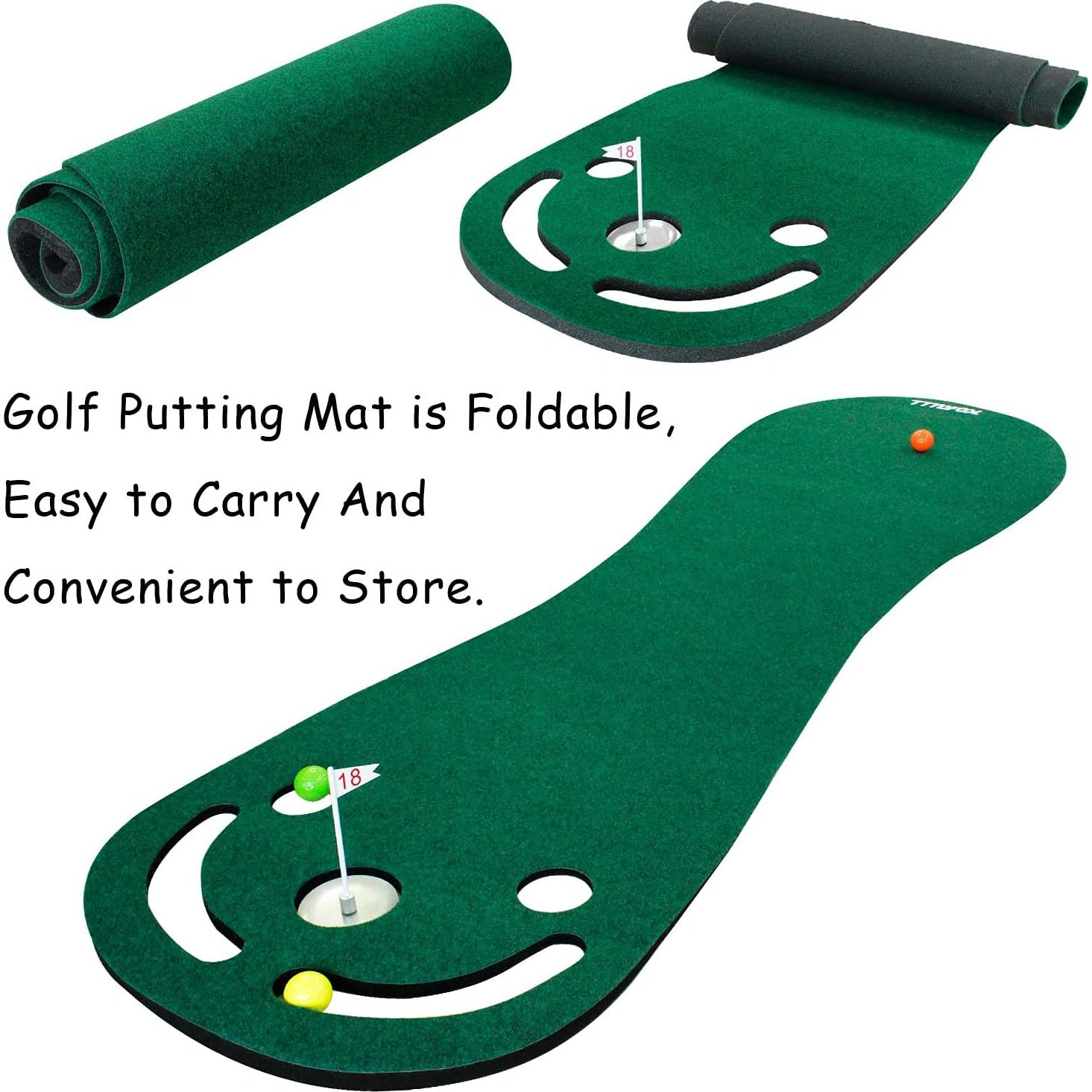Alfombra de Putting KOFULL 198 cm con Putter y Pelotas