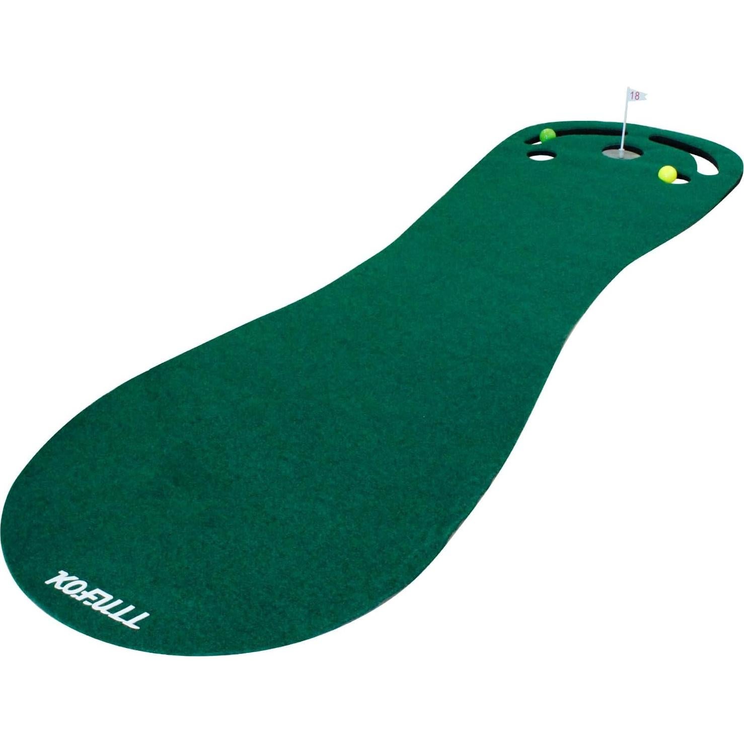 Alfombra de Putting KOFULL 198 cm con Putter y Pelotas